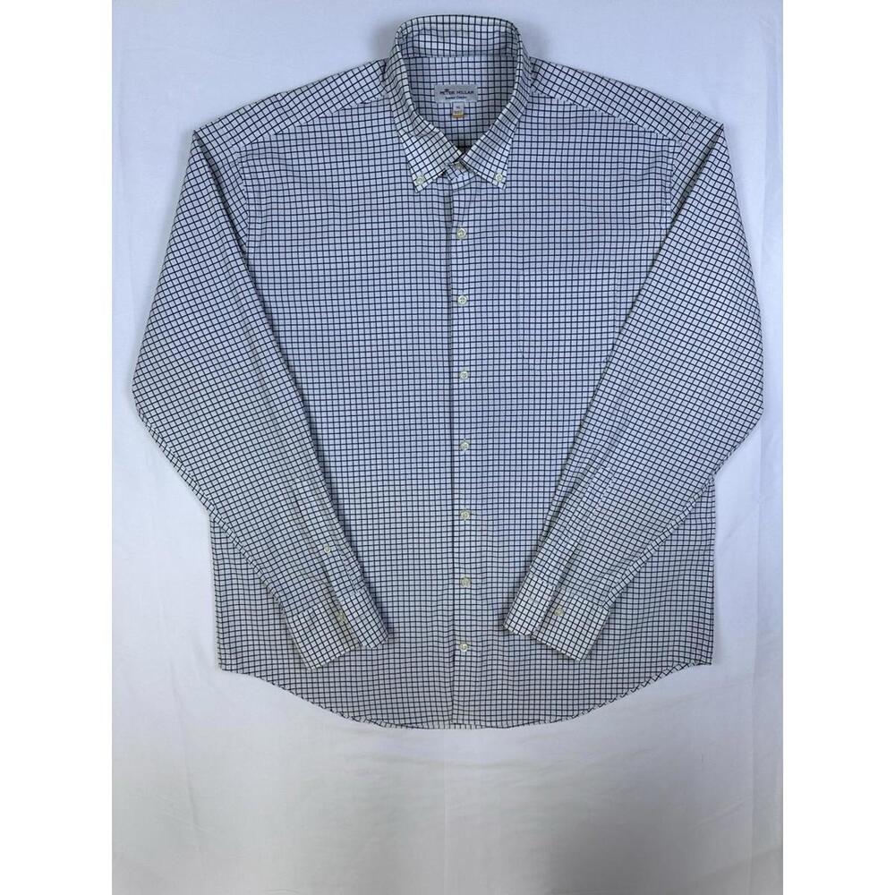 Peter Millar Summer Comfort Long Sleeve Button Up Shirt Men’s XLarge Blue